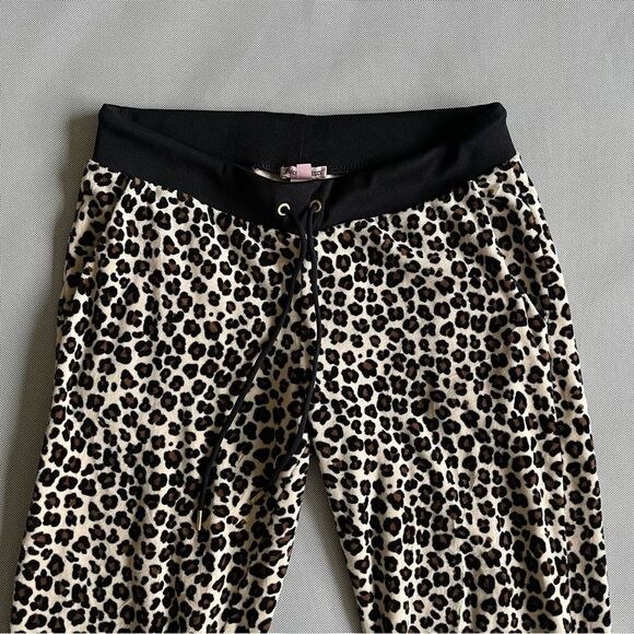 Juice Couture Velour Leopard Animal Print Jogger Pants Women’s Size Small - Picture 2 of 7